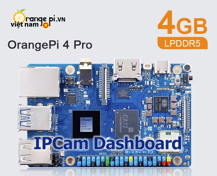 IPCam Dashboard chạy trên Orange Pi 4 Pro